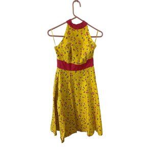 Disney Store The Dress Shop Women's Yellow Pink Flamingo Sun Dress - Small